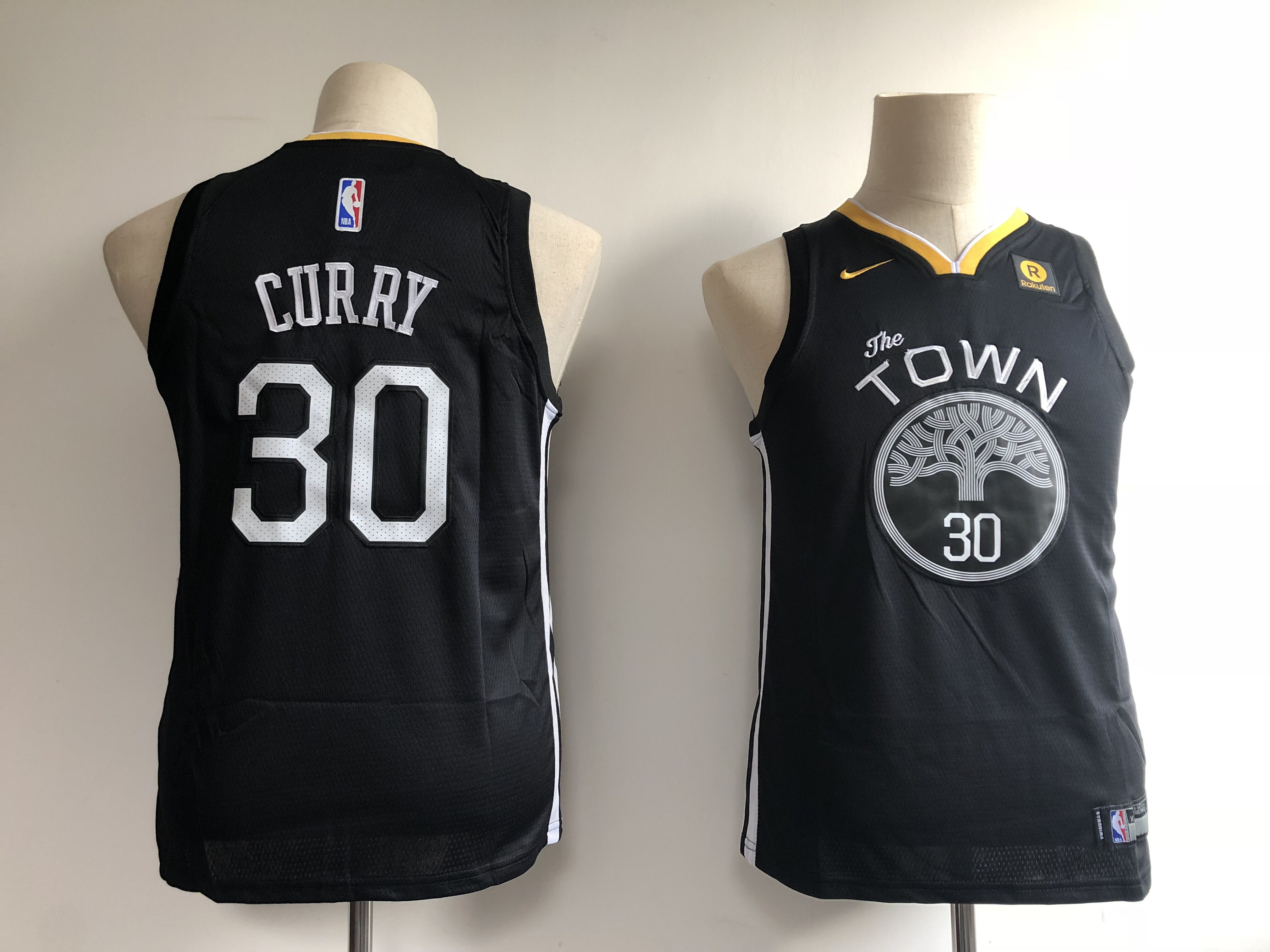 Youth Golden State Warriors 30 Curry black limited NBA Nike Jerseys